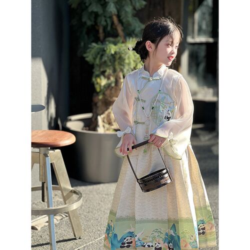 女童汉服套装2024春季新款儿童新中式上衣唐装国风马面裙古风长裙