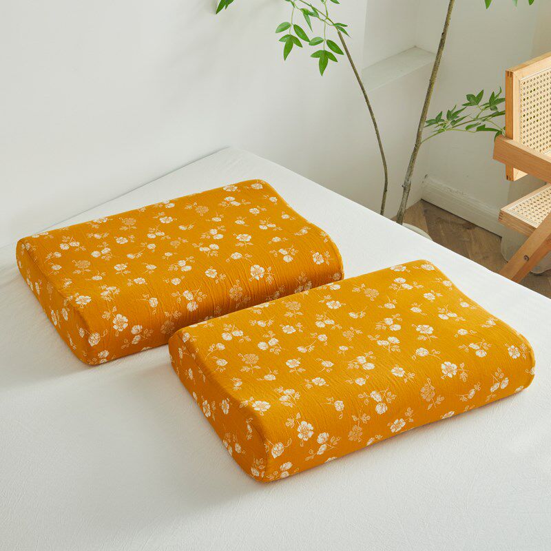 a类纯棉新款双层纱乳胶枕套定制60x40全棉纱布50x30儿童记忆枕套