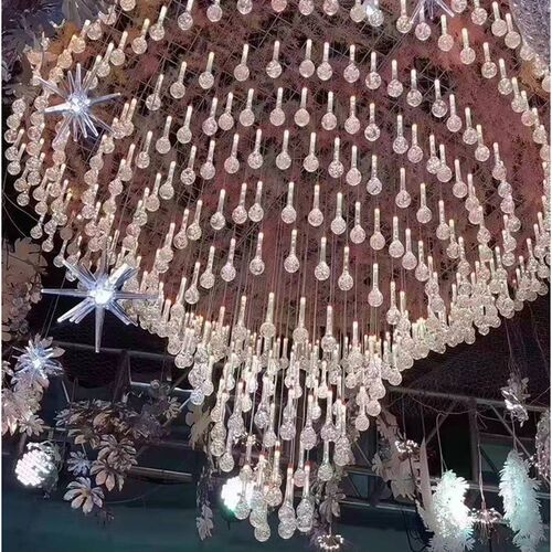 婚庆道具10头水滴吊灯婚礼吊顶装饰道具亚克力水滴LED装饰灯挂灯