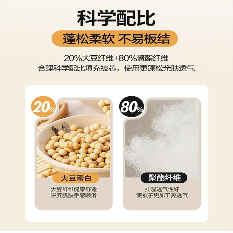2024新款a类大豆纤维被子秋冬季加厚保暖空调单人棉被芯200x230cm