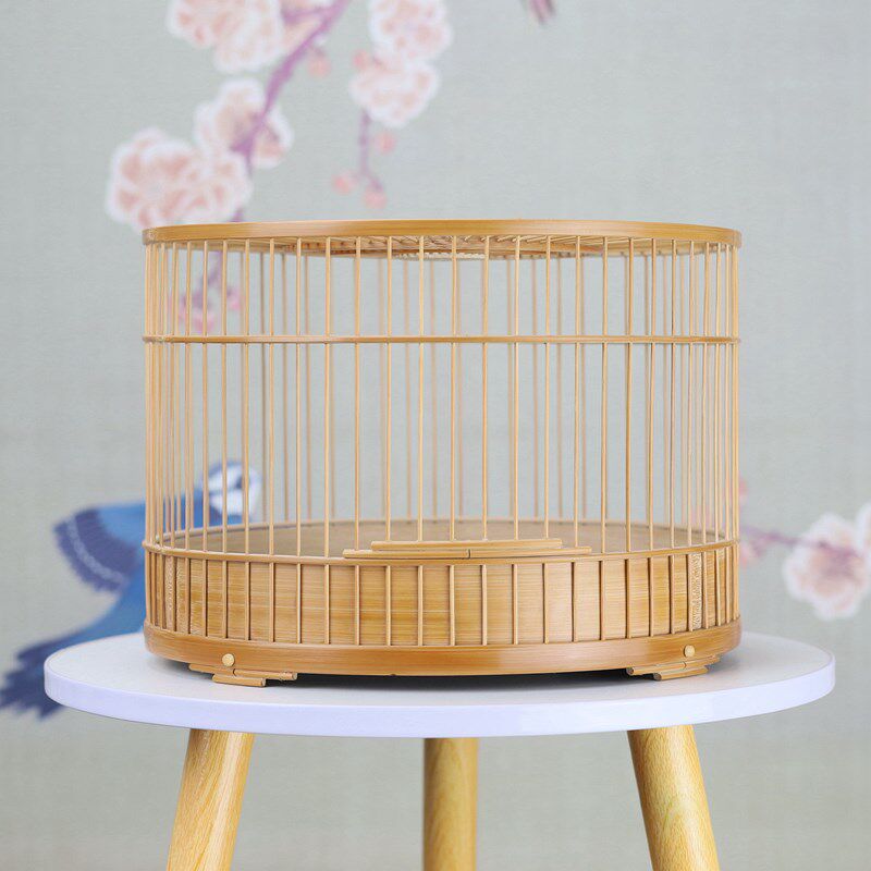 靛颏红子紫竹鸟笼绣眼文鸟珍珠黄鸟玉鸟金青手工竹皮抛光老竹鸟笼