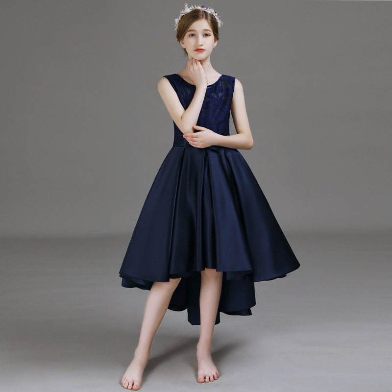 女童模特走秀主持人钢琴演出晚礼服儿童生日晚宴会前短后长公主裙