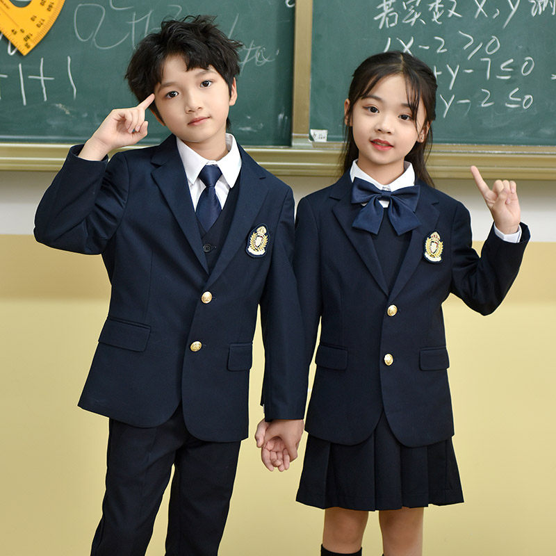 西装班服套装小学生校服制服女西装裙英伦学院风儿童装幼儿园园服