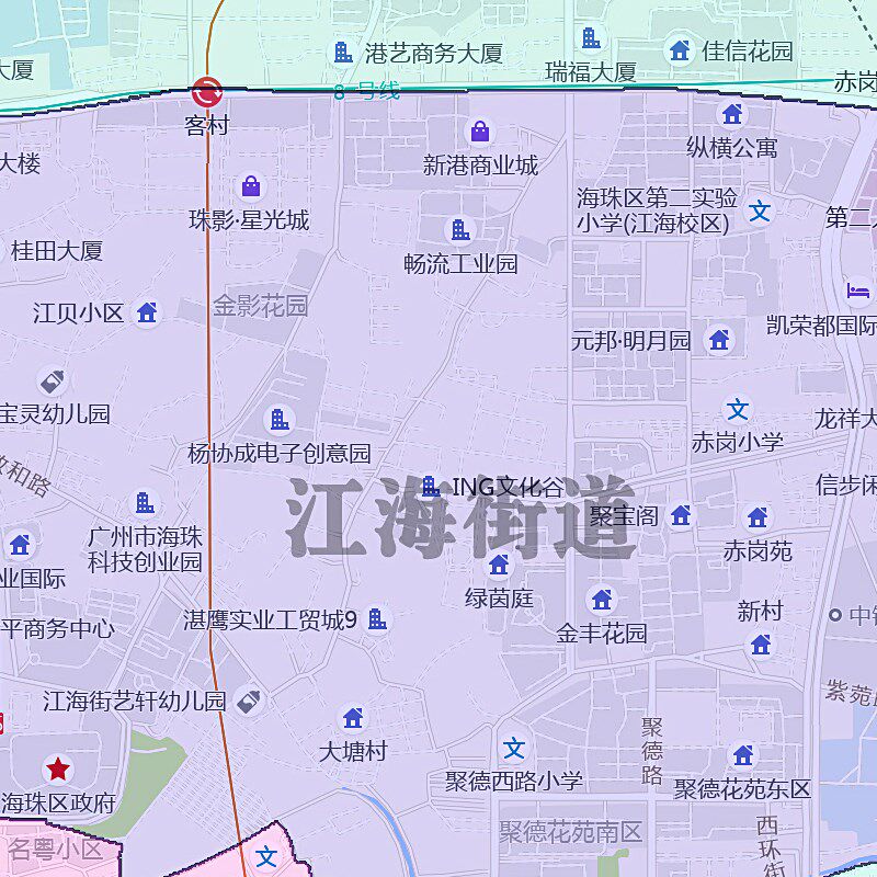 海珠区地图1.15m广州市折叠版装饰画客厅沙发背景墙面壁画贴图