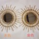 藤编梳妆化妆镜子创意拍摄艺术装 饰圆镜民宿客厅玄关墙面壁饰挂镜