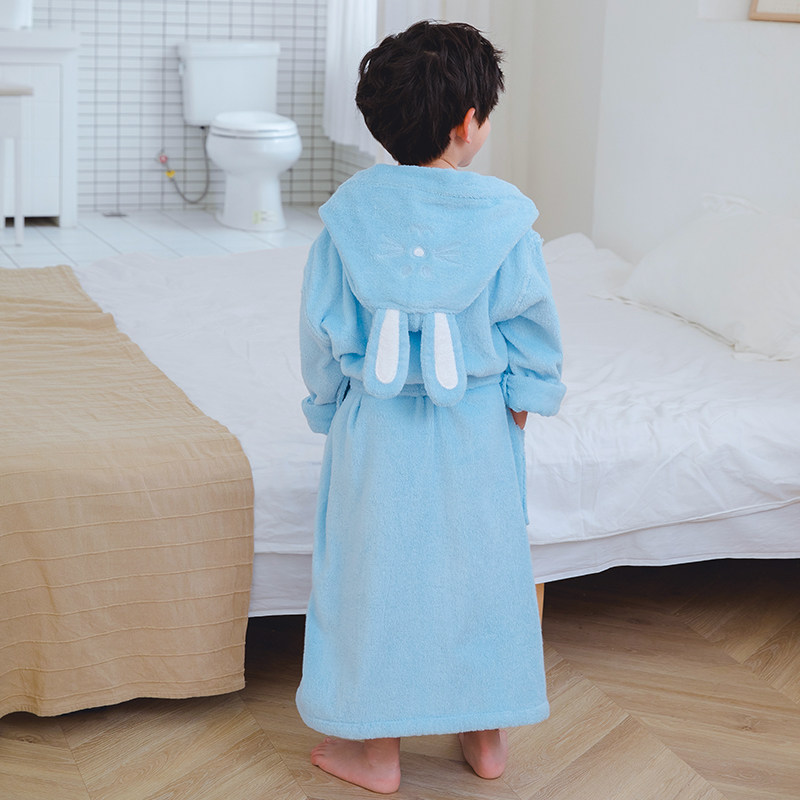 A类儿童浴袍纯棉毛巾男童女童吸水斗篷加厚可穿游泳浴巾秋冬浴衣