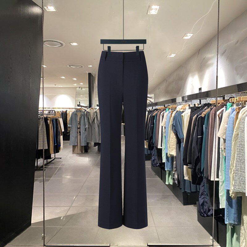 时尚西装裤女2024秋装新款高腰九分烟管裤小个子休闲直筒小脚西裤