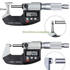 羽量0-25mm电子数显壁厚千分尺外径管壁圆球头厚测量工具0.001mm