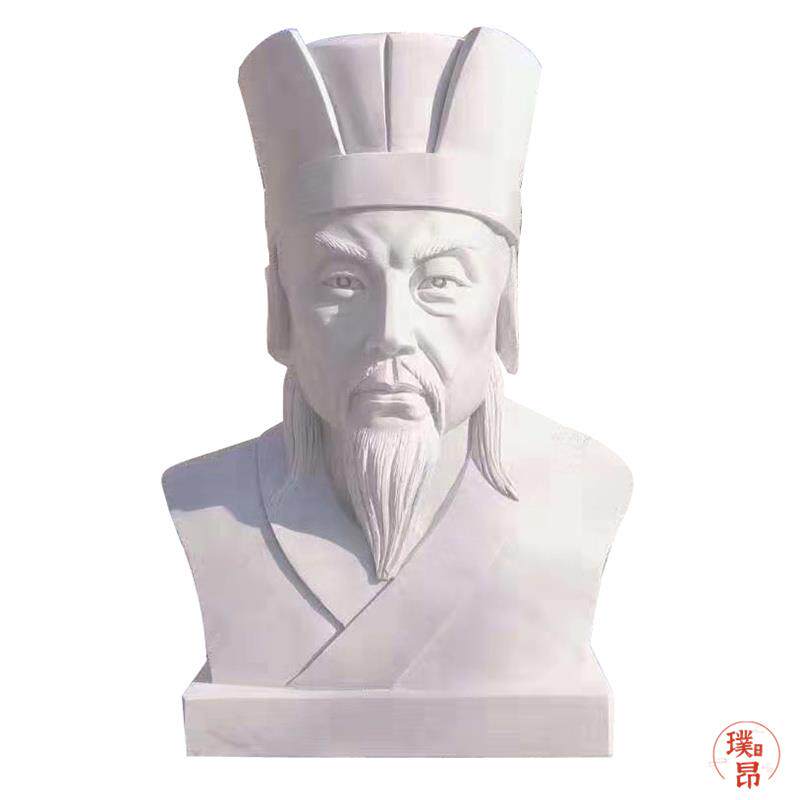 汉白玉石雕人物雕塑名人半生胸像雕像 定制石材古代圣贤名人摆件