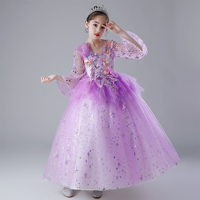 儿童礼服公主裙高端模特走秀洋气短款钢琴演奏女童主持人蓬蓬纱夏