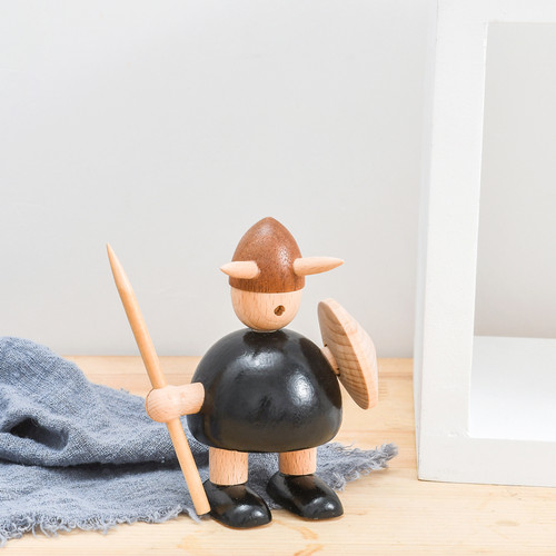 北欧风实木制维京人木偶欧式家居客厅样板间桌面摆件木质工艺礼品