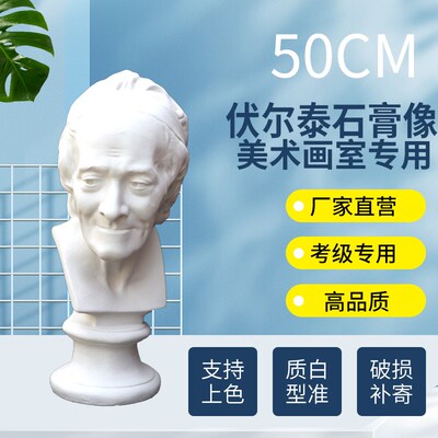 伏尔泰石膏像石膏头像素描美术写生教具工艺品摆件人像模型雕塑