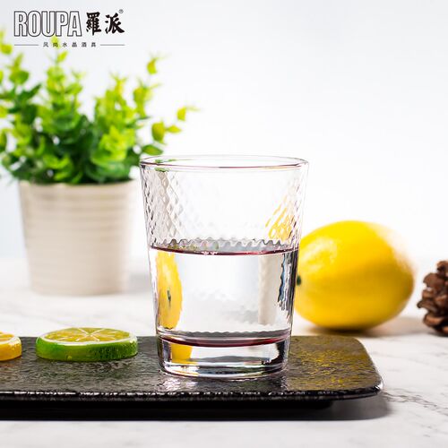 ROUPA罗派玻璃杯创意蜂巢纹彩色威士忌杯水杯牛奶果汁杯饮料杯子