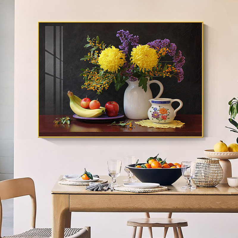 轻奢餐厅装饰画美式欧式风格饭厅餐桌挂画水果花卉墙壁画单独一副