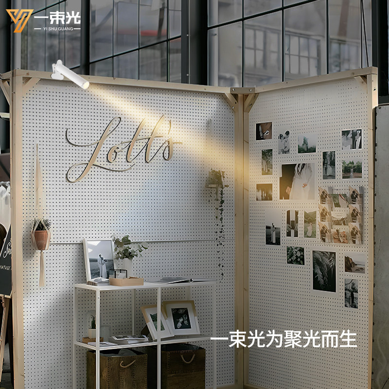 一束光聚光射灯小角度产品可移动免安装免接线带线开关夹子式固定