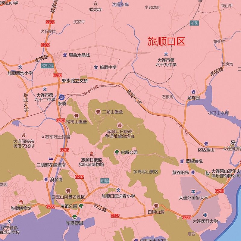 2021新款大连市地图贴图办公室挂图高清防水墙壁贴超大装饰画定制