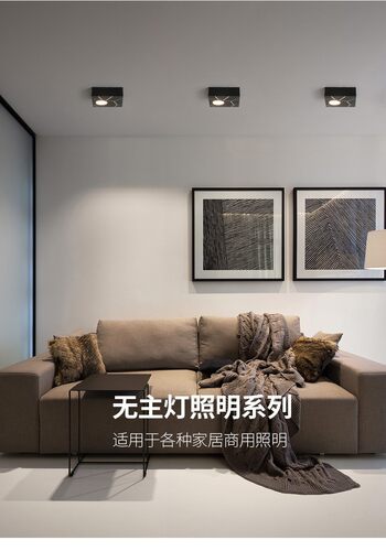 极简明装无主灯方形吸顶斗胆灯