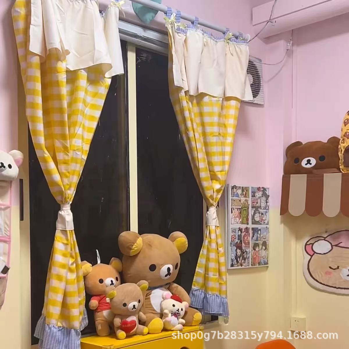 新款小清新田园风门帘厨房隔断帘厕所卫生间隐私遮挡帘兔打孔帘