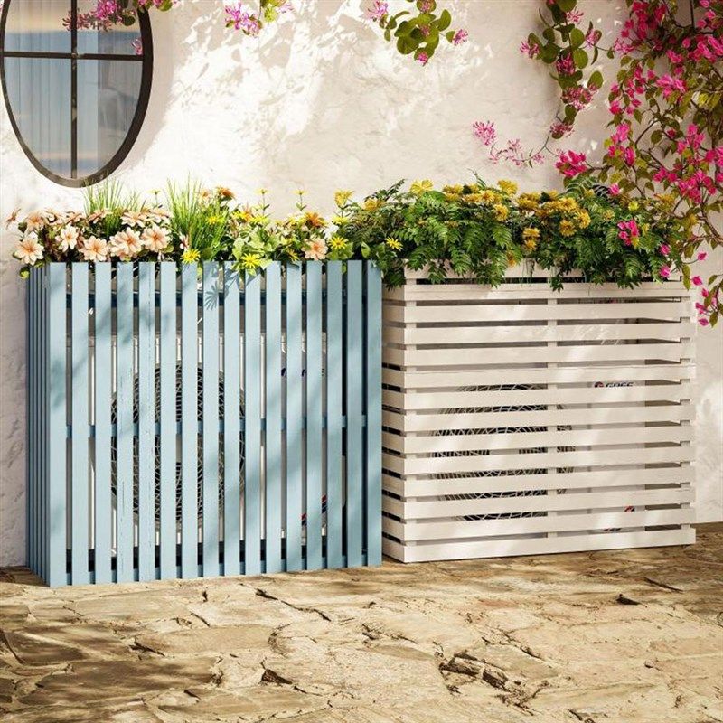 室外空调罩外机保护罩户外防护罩防雨防晒百叶格栅置物架遮挡装饰