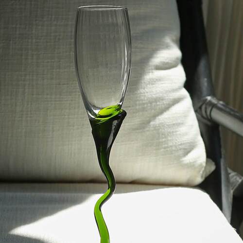 海绵空间 复古绿色威士忌酒杯花托玻璃底座烈酒杯鸡尾酒杯红酒杯