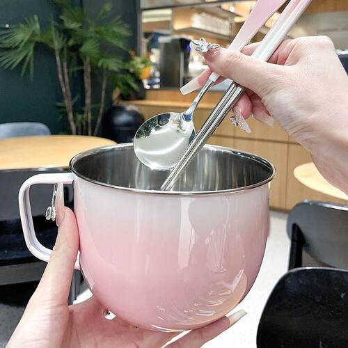 女士个人专用碗泡面碗带盖子大容量女生高颜值汤面碗
