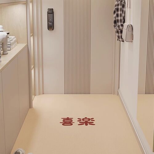入户门地垫奶油风进门口脚垫新款玄关皮革pvc可裁剪耐脏免洗地毯