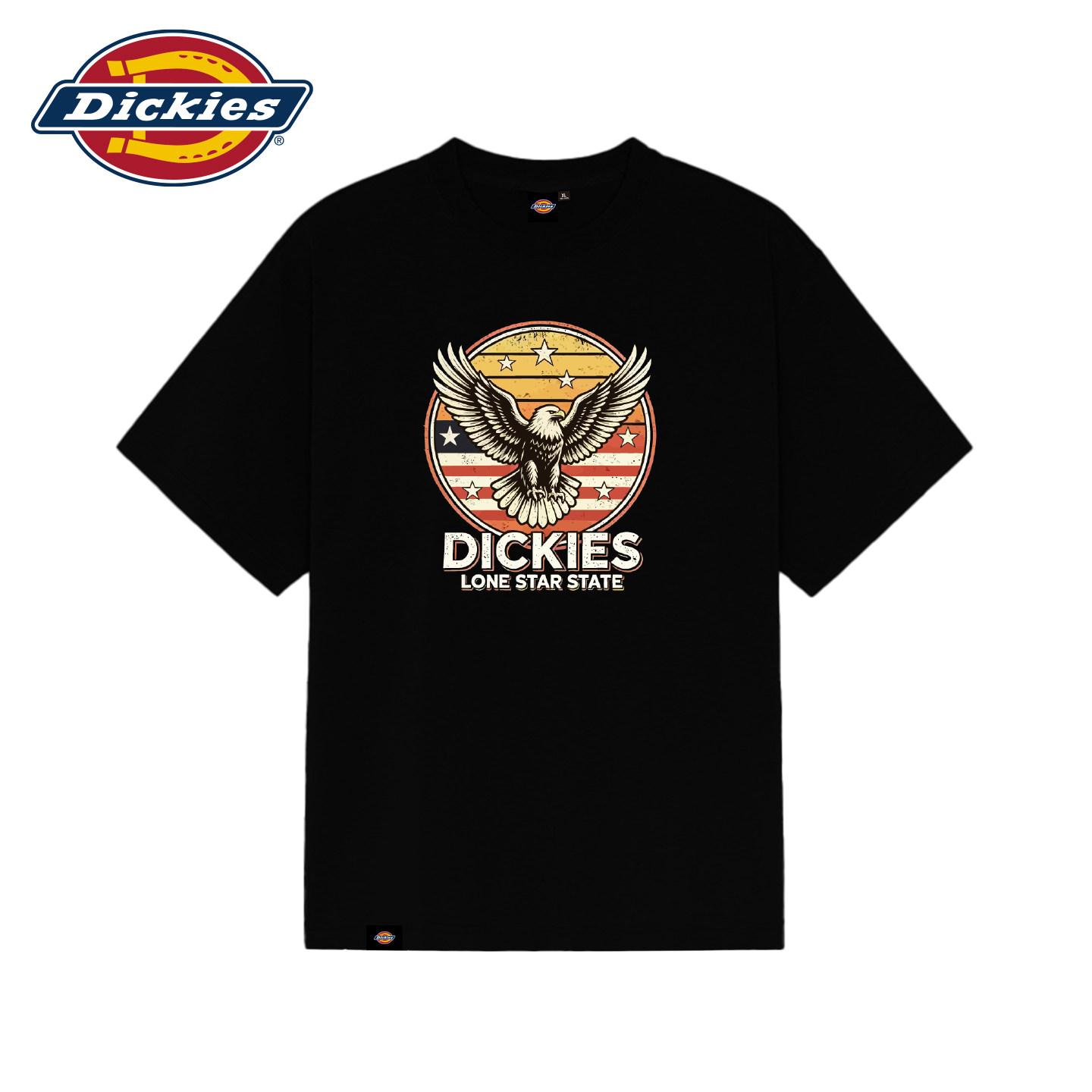Dickies美式复古星条旗雄鹰印花短袖T恤夏季圆领宽松男女同款上衣