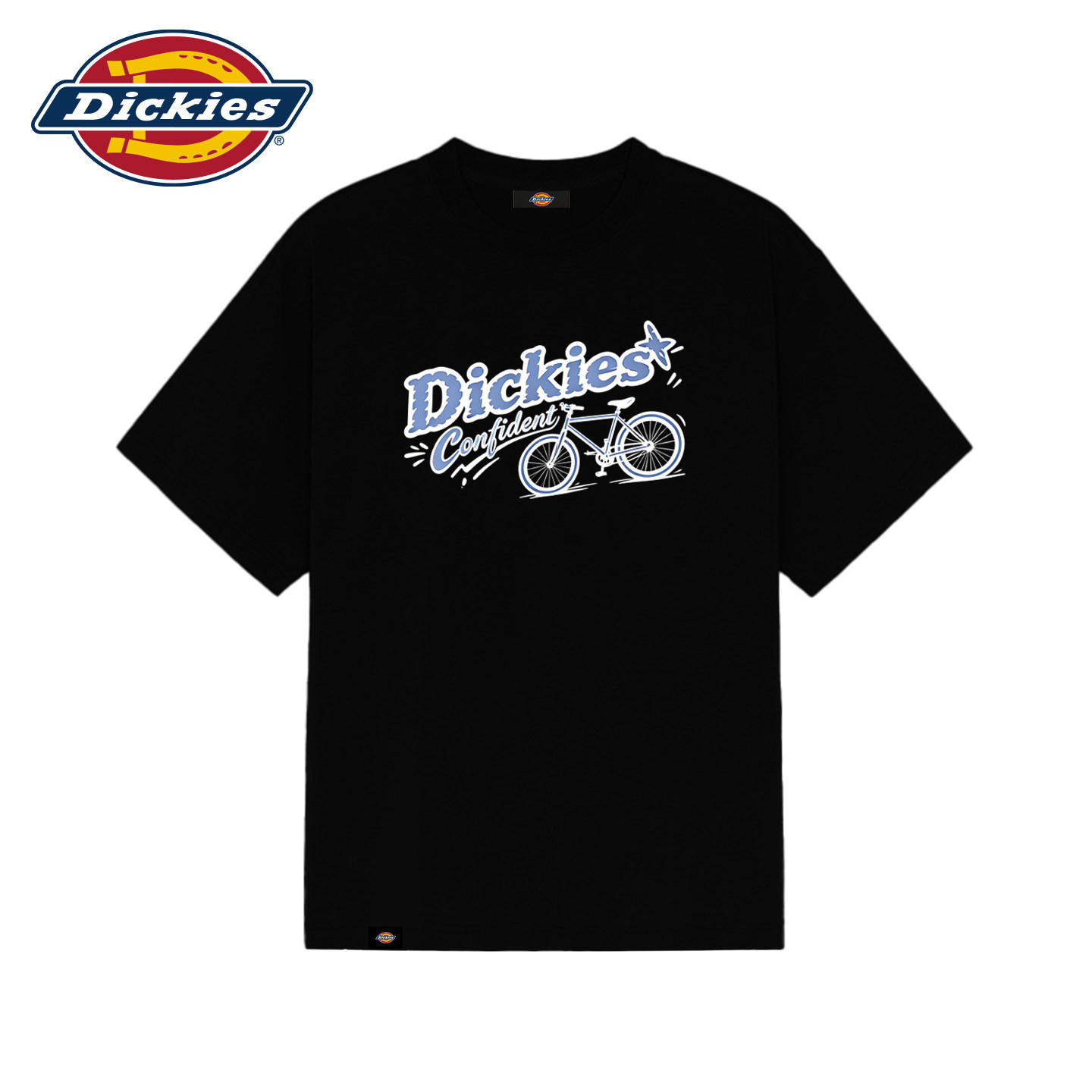 Dickies经典复古自行车印花短袖T恤夏季纯棉宽松男女同款休闲上衣