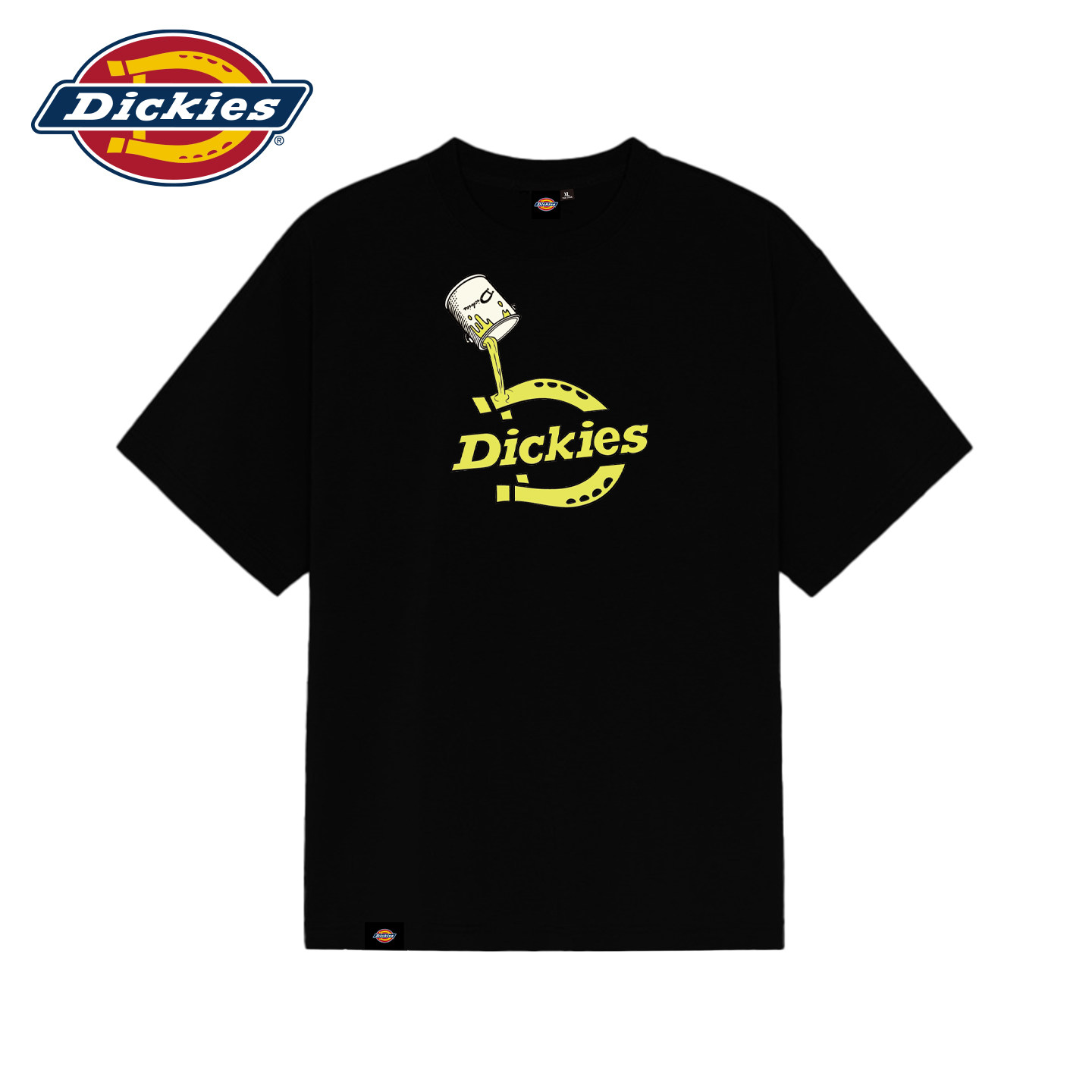 Dickies趣味油漆桶印花短袖美式工装风圆领宽松T恤型男女同款上衣