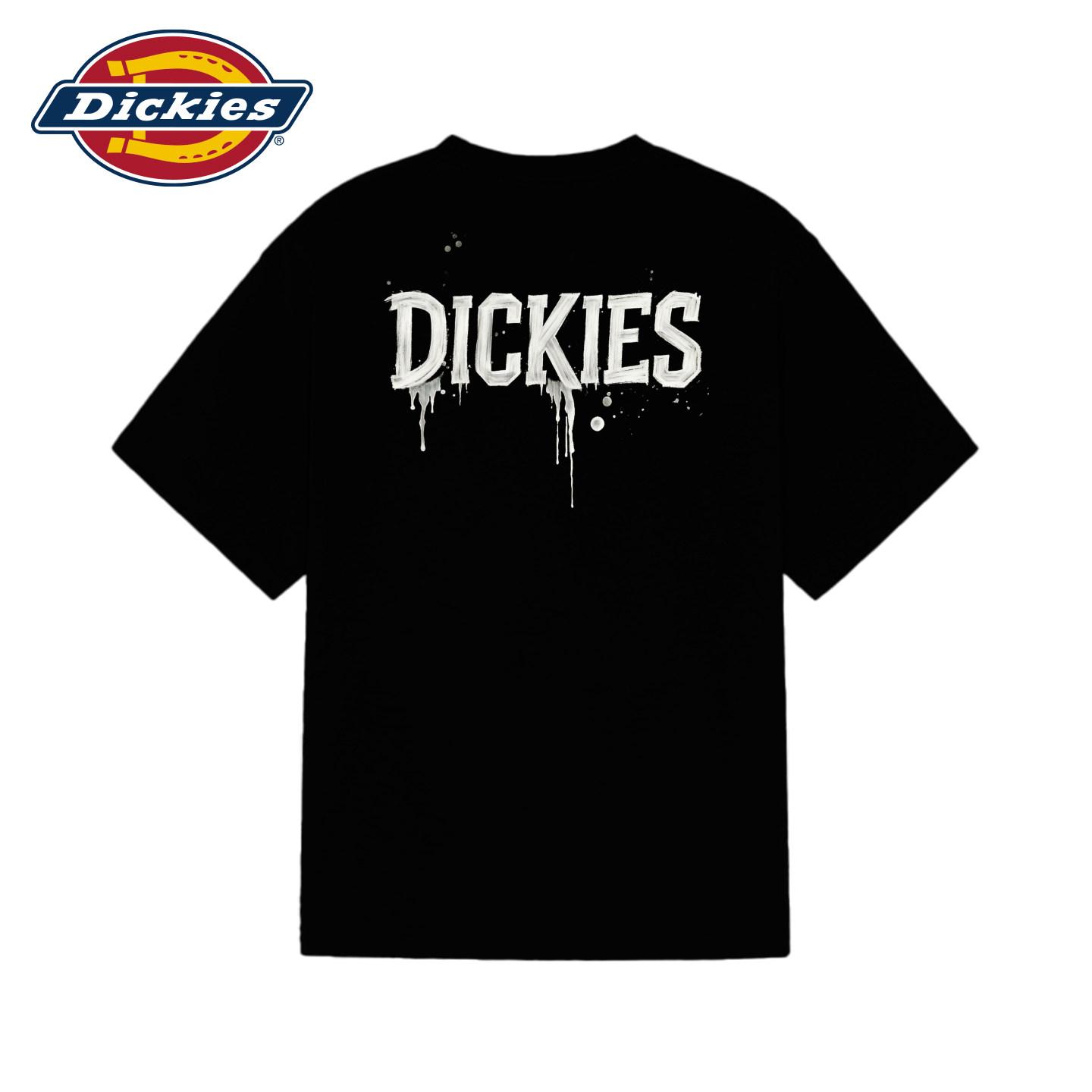 Dickies美式街头油漆滴落印花短袖T恤高街圆领宽松型男女同款上衣