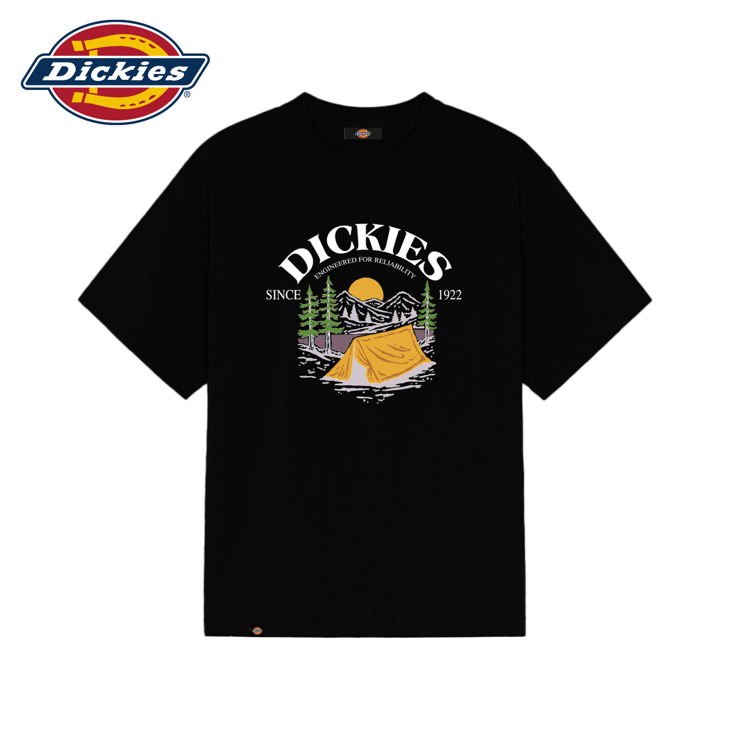 Dickies帐篷印花短袖T恤夏季潮牌休闲宽松透气纯棉情侣款半袖上衣