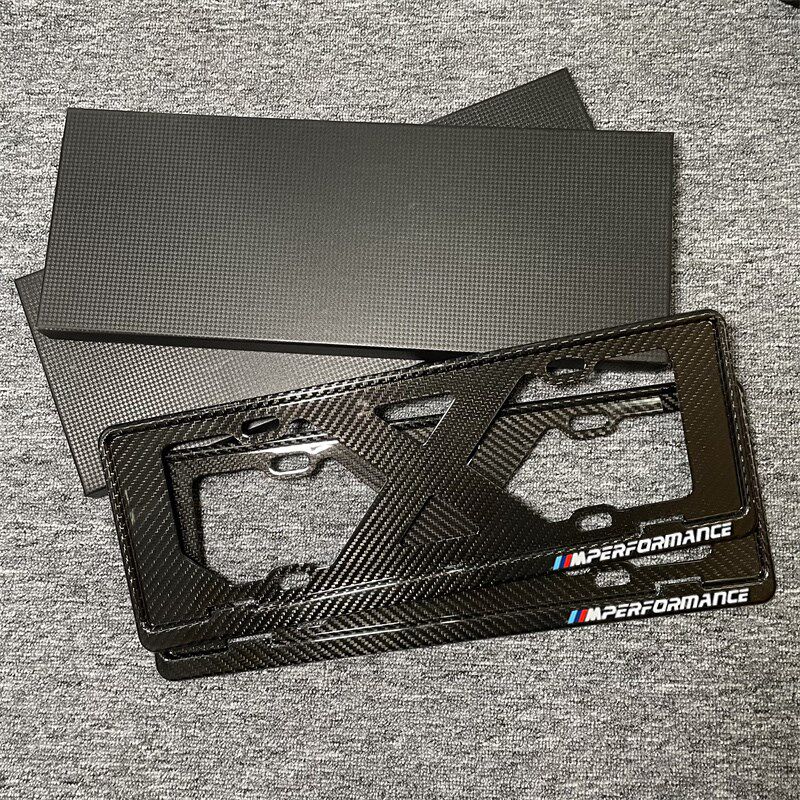 3K煅造真碳纤维宝马车牌照边框架X3X5X6X13系5系7系6系M/GT牌照托