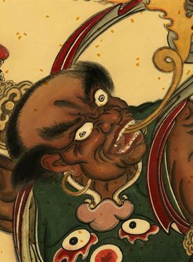 哼哈二将2024对联财神门神贴杨柳青春节装饰仿木板乔迁之喜新年画