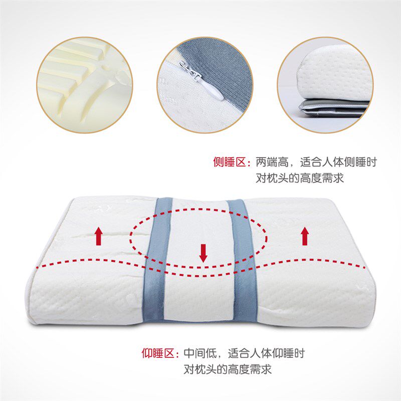 龙牌颈椎保健枕 龙牌保健枕 凹槽式按摩乳胶枕 多高度调节枕头