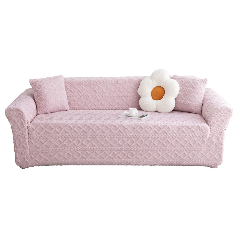 沙发套罩2023新款加厚毛绒一体式全包万能防猫抓沙发保护套奶油风