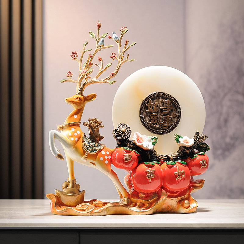 梅花鹿装修搭配摆件节节高升鹿 软装公司装饰品工艺装潢摆件家用