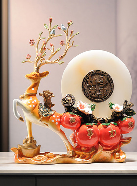 梅花鹿装修搭配摆件节节高升鹿 软装公司装饰品工艺装潢摆件家用