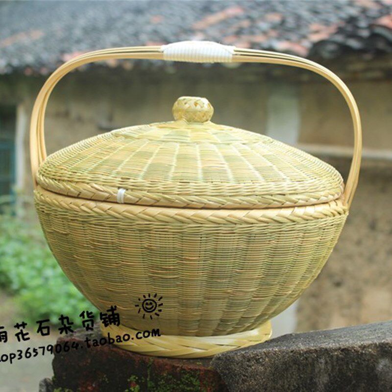 传统纯手工竹青编 提篮 食盒 竹篮工艺精湛民间手艺人需定制
