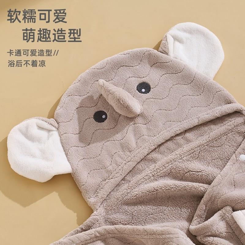 婴儿浴巾吸水a类儿童浴巾斗篷新生婴儿宝宝超软面料带帽浴袍加厚