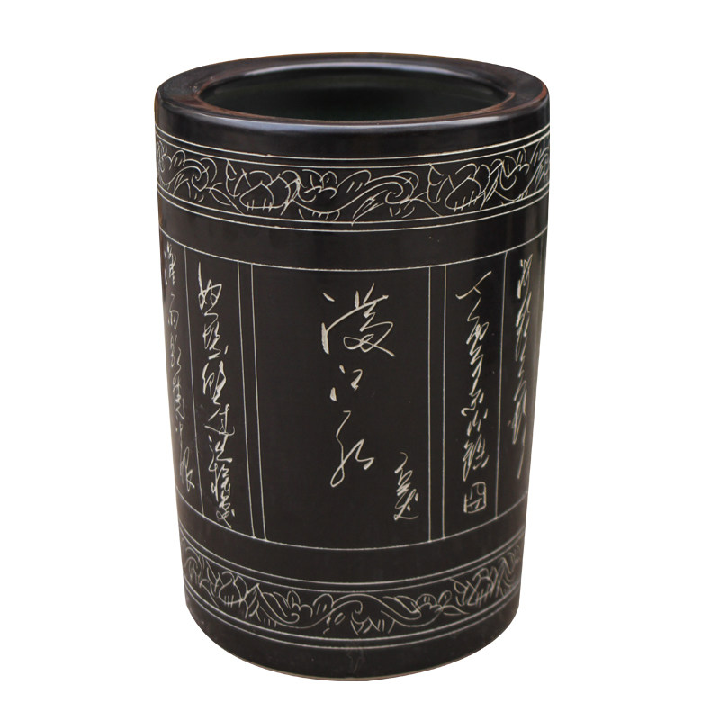 景德镇陶瓷字画筒书画缸雕刻大号花瓶画轴桶卷轴缸箭筒花插器