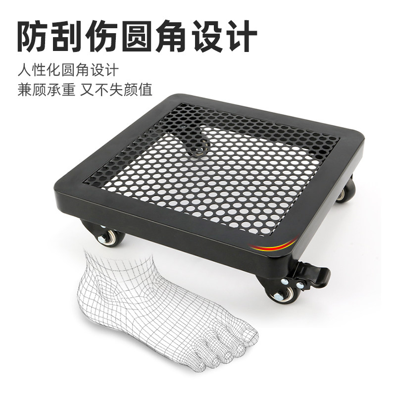 铁艺万向轮托盘 绿色承重底座适用於花盆鱼缸冰箱托架