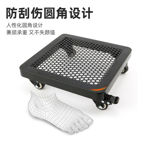 铁艺万向轮托盘 绿色承重底座适用於花盆鱼缸冰箱托架