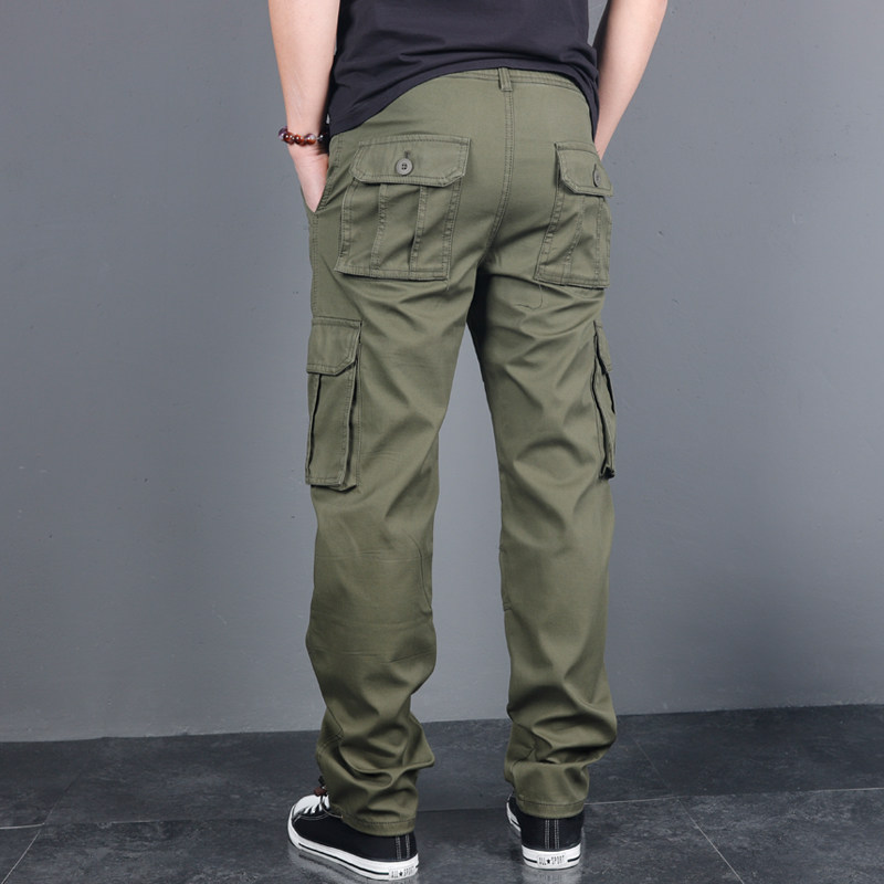 男裤夏季薄款工装裤男宽松直筒休闲裤男士多口袋纯棉耐磨工作裤子
