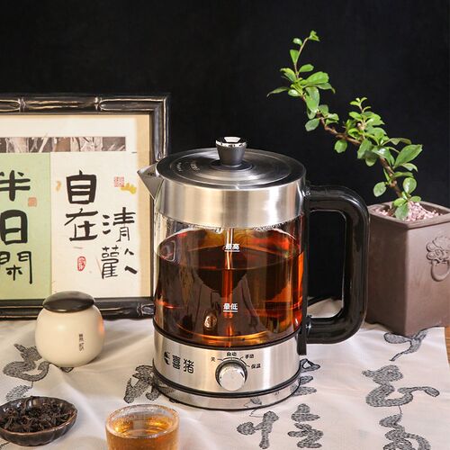 HAPIG/喜猪煮茶器蒸茶壶双滤网蒸泡一体玻璃保温家用办公煎药养生