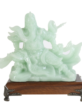 玉石关公摆件武财神像关羽招财开业礼品书房酒柜办公室客厅装饰品