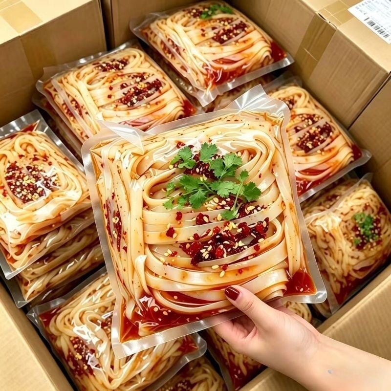 正宗汉中米皮开袋即食免煮真空面皮陕西热米皮凉拌凉皮方便食品
