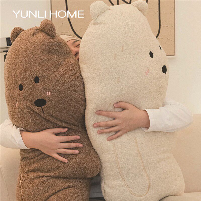 可爱熊抱枕睡觉女生侧睡夹腿枕头宿舍寝室床上靠枕长条公仔玩偶