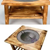 老式 碳火盆室内户外炭火盆烧烤桌农村家用木炭烤火盆取暖炉烧烤炉