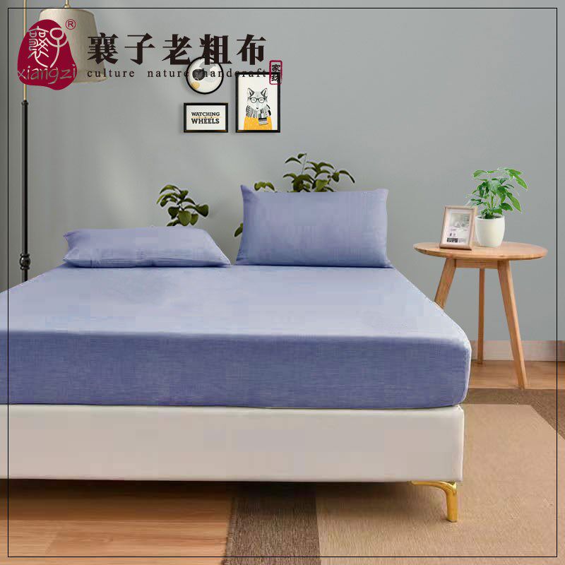 襄子老粗布加厚耐用耐磨全棉床笠单人双人床垫保护罩床单防尘罩套