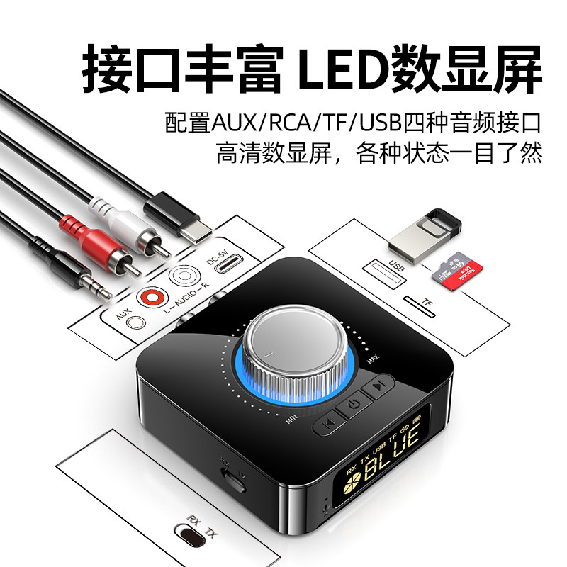 蓝牙接收器音频适配器5.0老音响箱功放改装专用无损立体声发射器